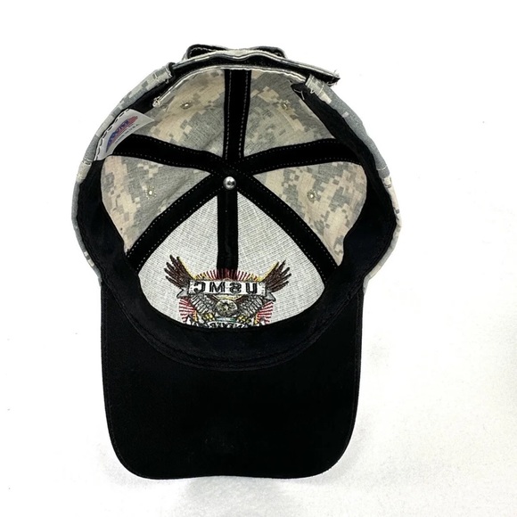 USMC Marine Corps Never Accept Defeat Camouflage Baseball Hat - Made in USA - Picture 6 of 7